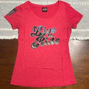 Harley Davidson fitted short sleeve shirt, Live to Ride, Deadwood SD